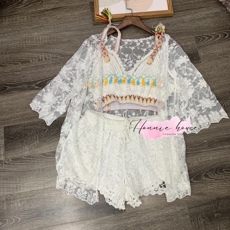 Set đồ bơi bikini đi biển 3 món sang chảnh (Có bán lẻ)