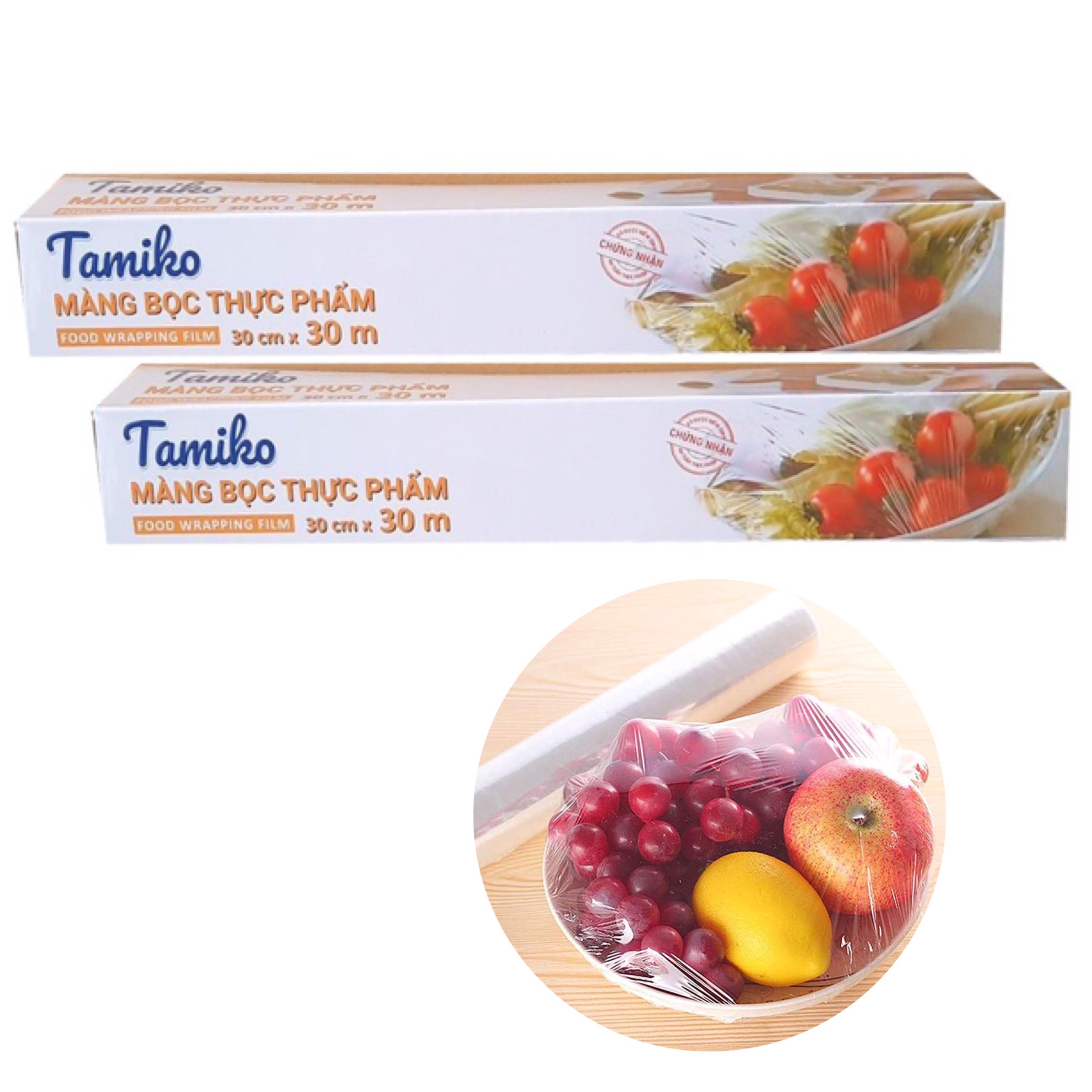 Màng bọc thực phẩm Tamiko size 30cmx30m bảo quản thực phẩm đa năng, tiện lợi