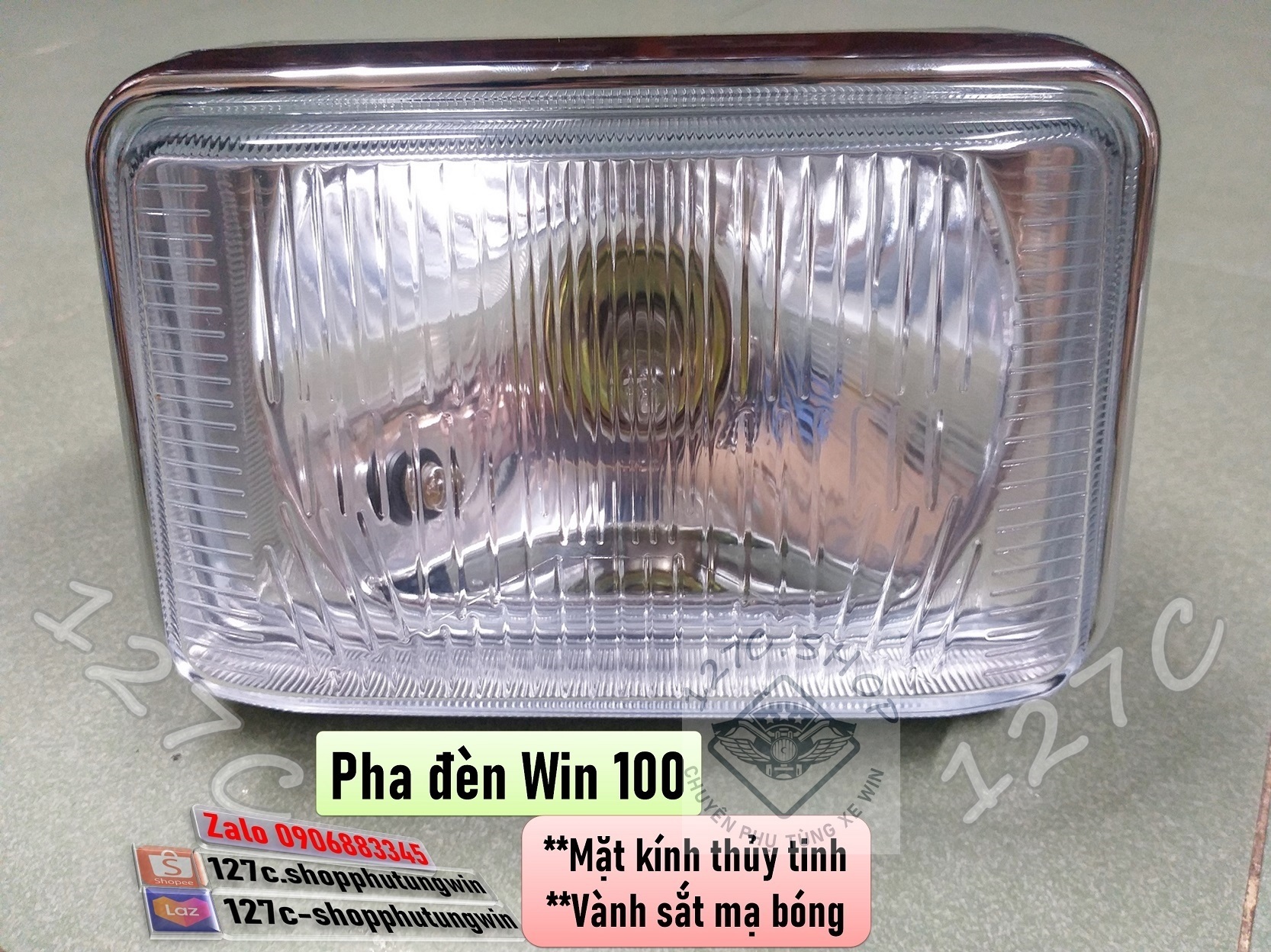 [HCM] Pha đèn lớn Win 100 (Mặt kính thuỷ tinh hoặc Mica)