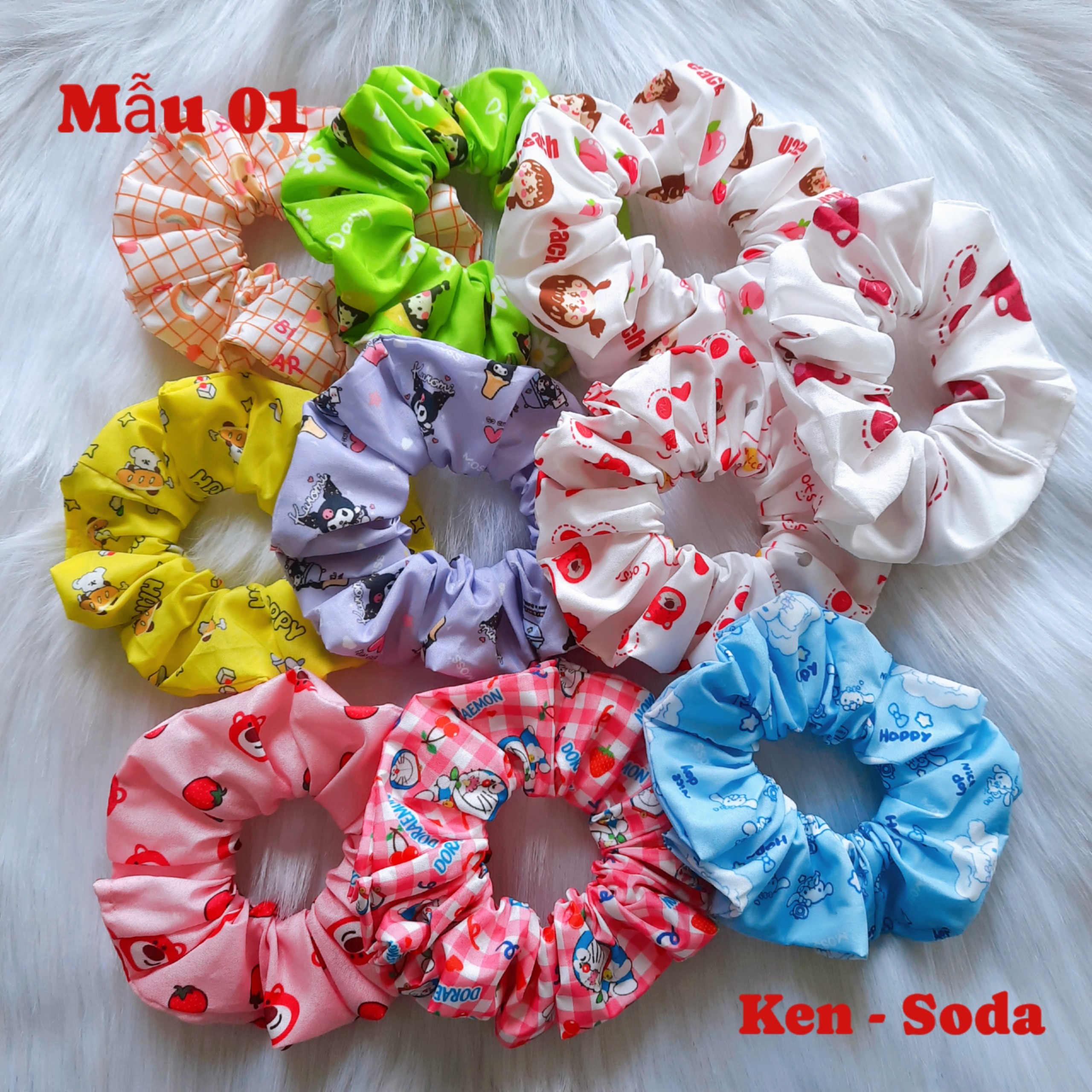 Combo 10 cái cột tóc Scrunchies + Tặng kèm quà ngẫu nhiên