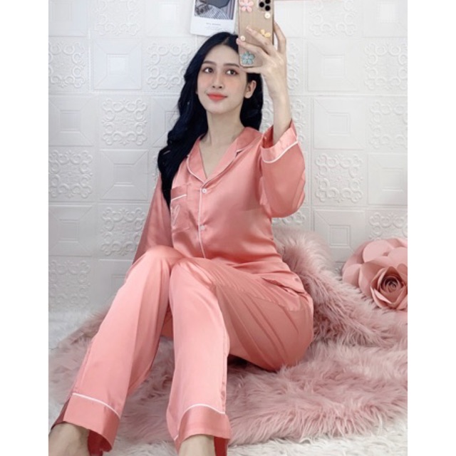 Pijama nữ lụa satin dài tay