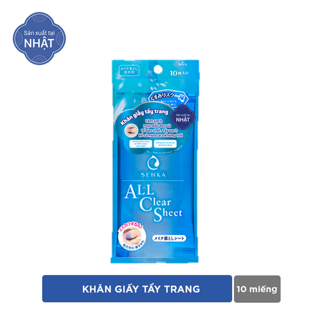 Khăn giấy tẩy trang Senka Cleansing sheet 10 miếng 50 ml