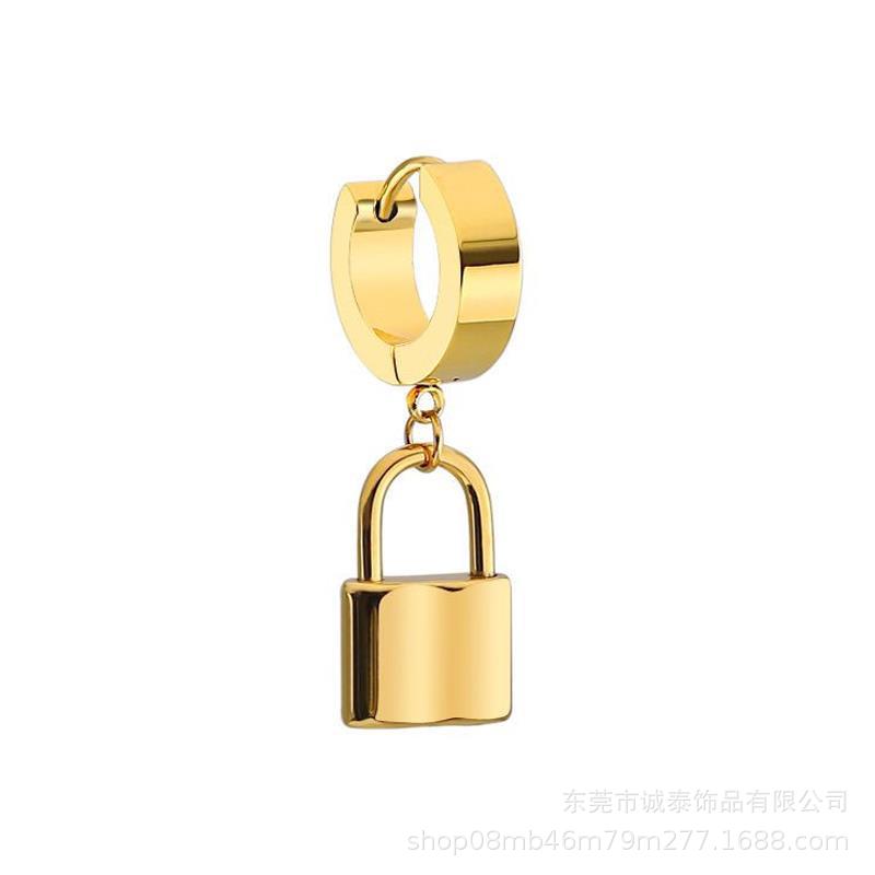 Bông tai ổ khóa bông tai kẹp tai ổ khóa thép không gỉ