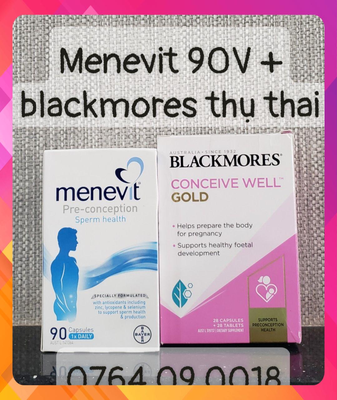 [Hàng chuẩn Úc] Combo Thụ Thai 3 món TĂNG THỤ THAI BỔ TRỨNG SĂN CỌP CON (Menevit + Hàu Oyster Plus + Blackmores Conceive Well Gold)