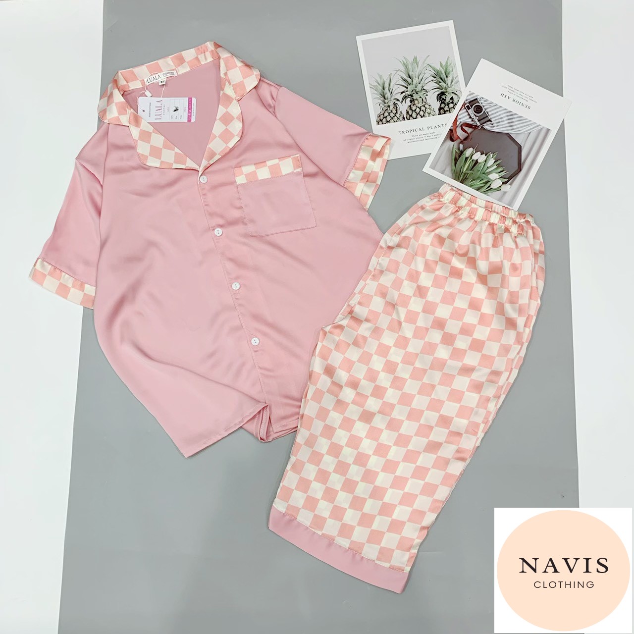 (Siêu Phẩm) Bộ Đồ Ngủ Pijama Lụa Satin Lửng Mẫu Hot 2021