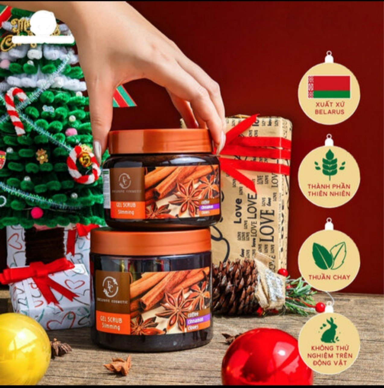 Tẩy tết bào chết quế hồi Body Scrub Coffee Cloves Cinnamon Nga 380g