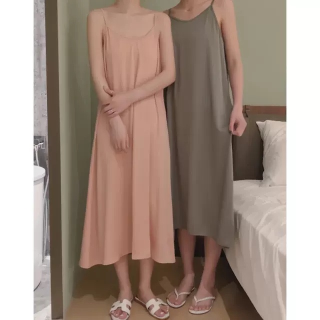 Váy 2 dây đũi xuông - Đầm trơn basic nữ CỰC XINH