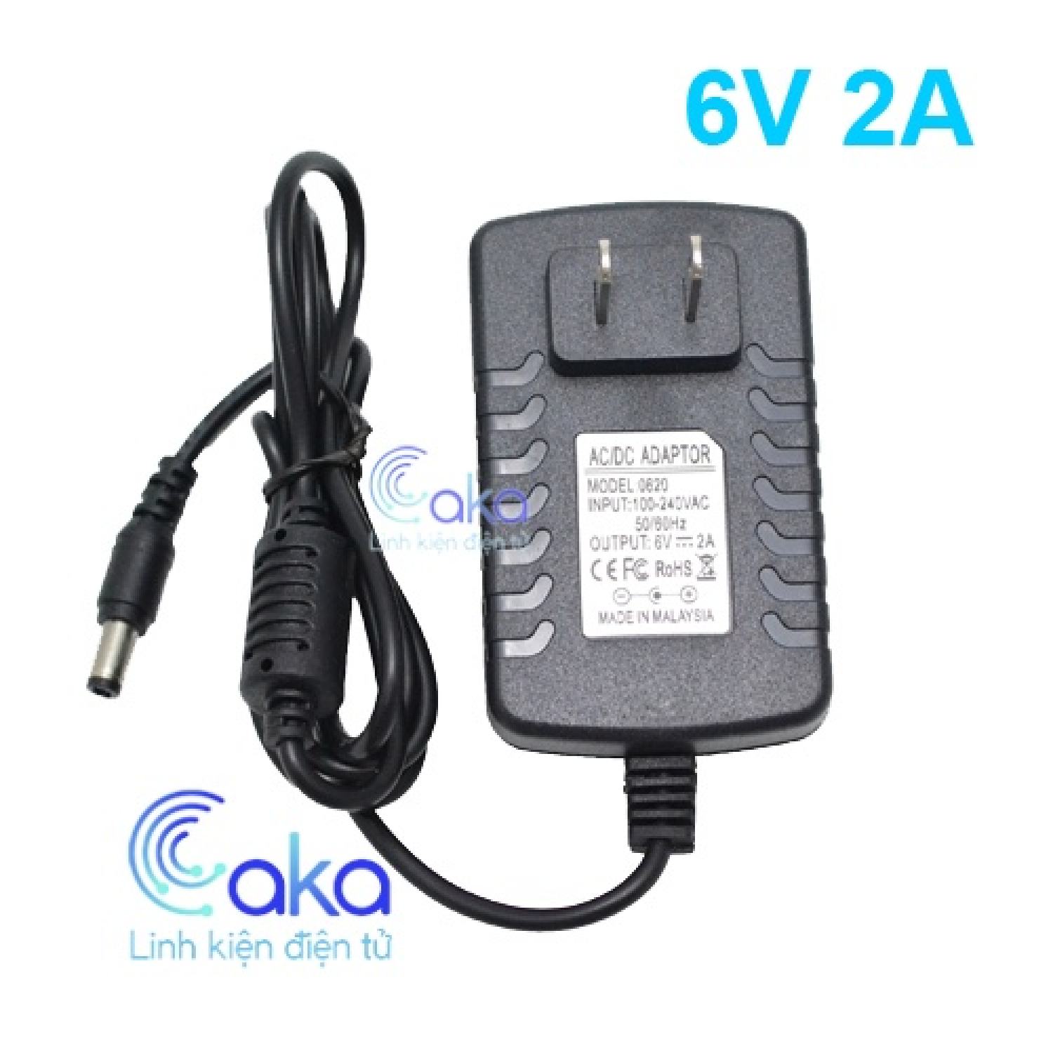 Nguồn adapter 6v 2a jack dc 5.5x2.1mm
