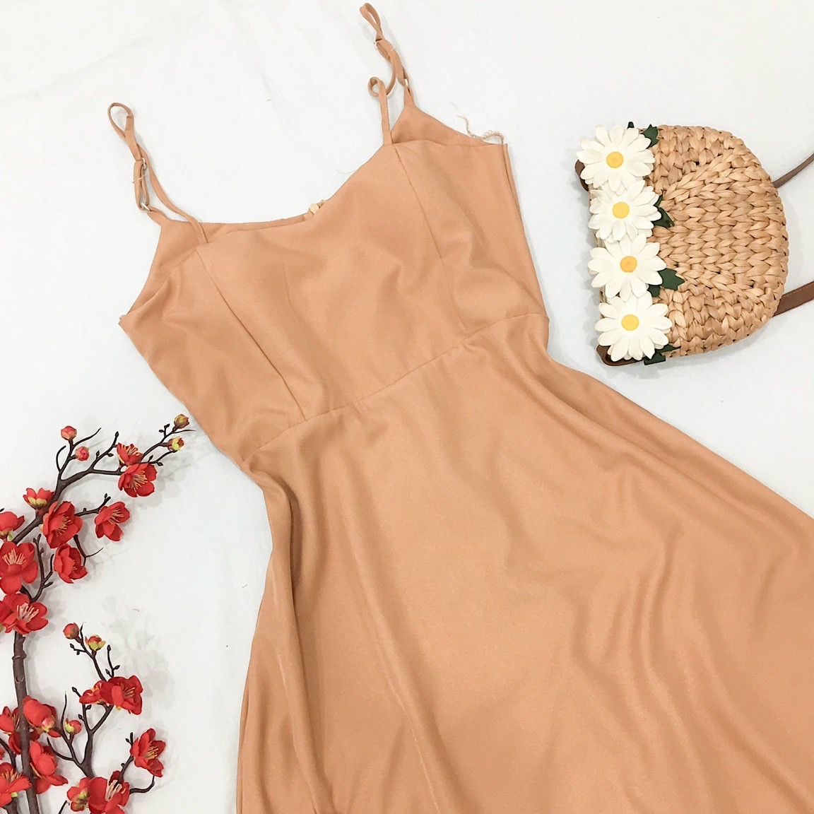 Maxi 2 dây cúp ngực 3 màu