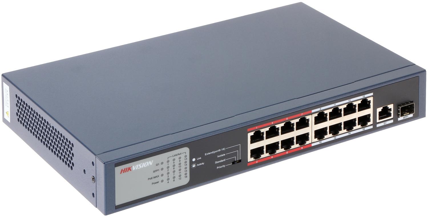 Switch PoE HIKVISION DS-3E0318P-E/M 16 port