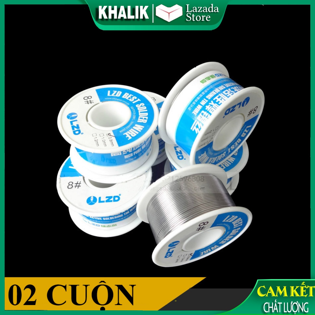 Combo gồm 02  cuộn Thiếc hàn tinh khiết 2 x 60gram - 0,8mm loại cuộn lớn