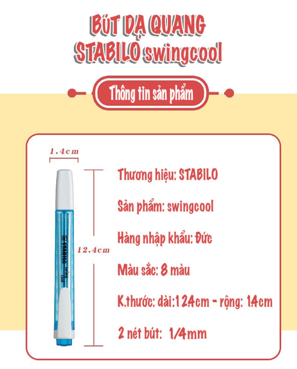 Bút dạ quang STABILO Swing Cool Pastel + Original 275