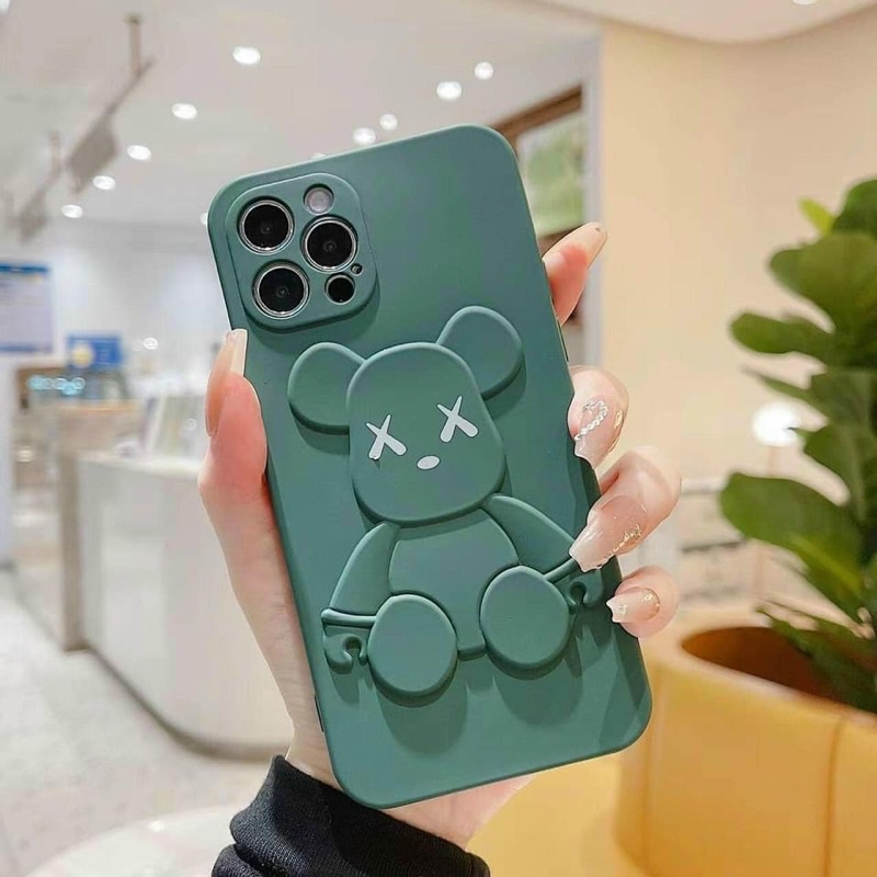 Ốp silicon  Gấu Bear Brick nổi 3D ip13/ ip13pro/ ip13pro max