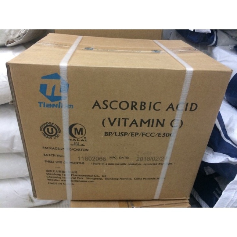☀Vitamin c ascorbic acid - vitamin c 99 dùng trong nuôi trồng thuỷ sản Xuất xứ Trung Quốc (25 kgthùng)☁