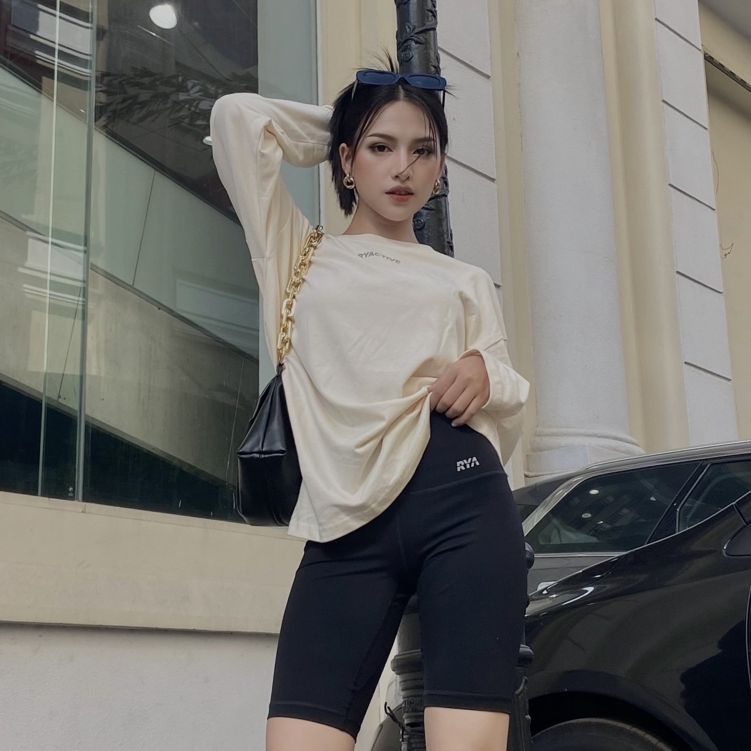Áo thun oversized tay dài RYACTIVE - Oversized Longsleeves Tee Cream