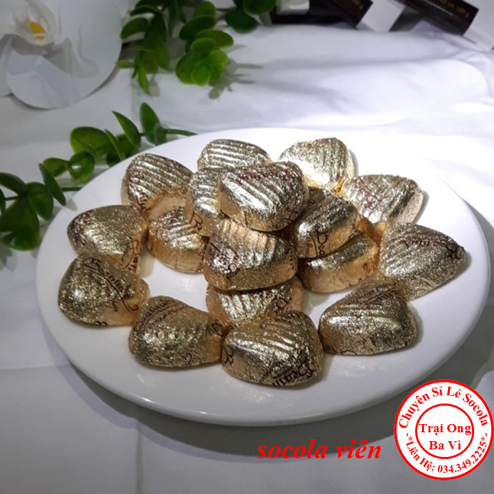 Socola Đen Viên Hình Trái Tim Túi 20 Viên