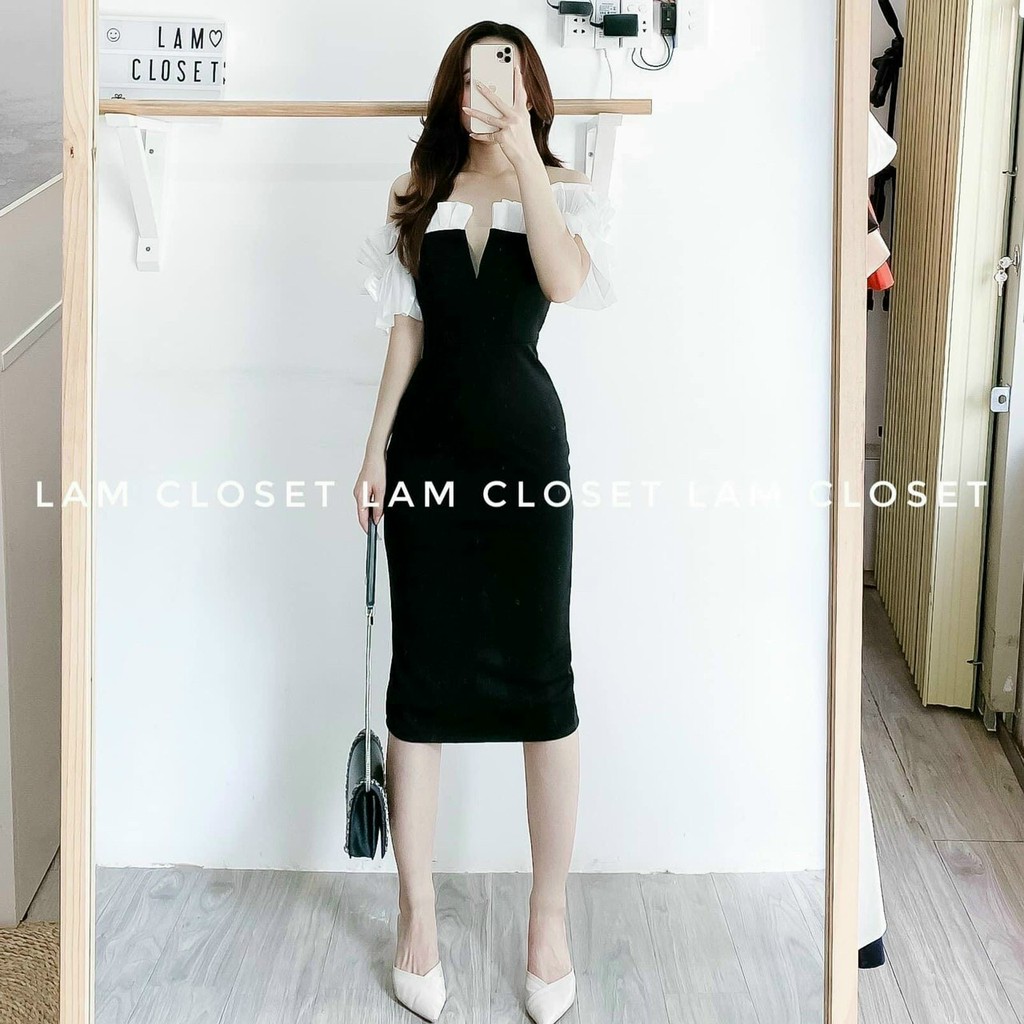 Váy Đầm Nữ Body Cúp Ngực Phối Tay Voan (Có Mút) | Lazada.vn