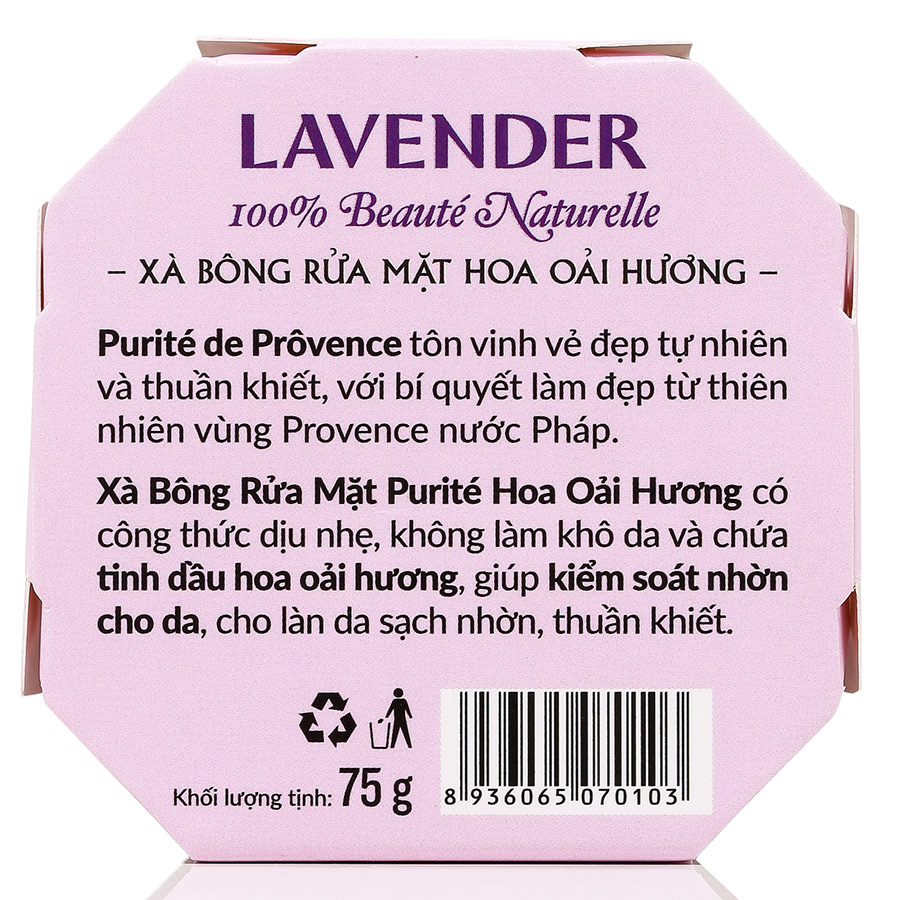 Xà Bông Rửa Mặt Purité sáng mịn 75g