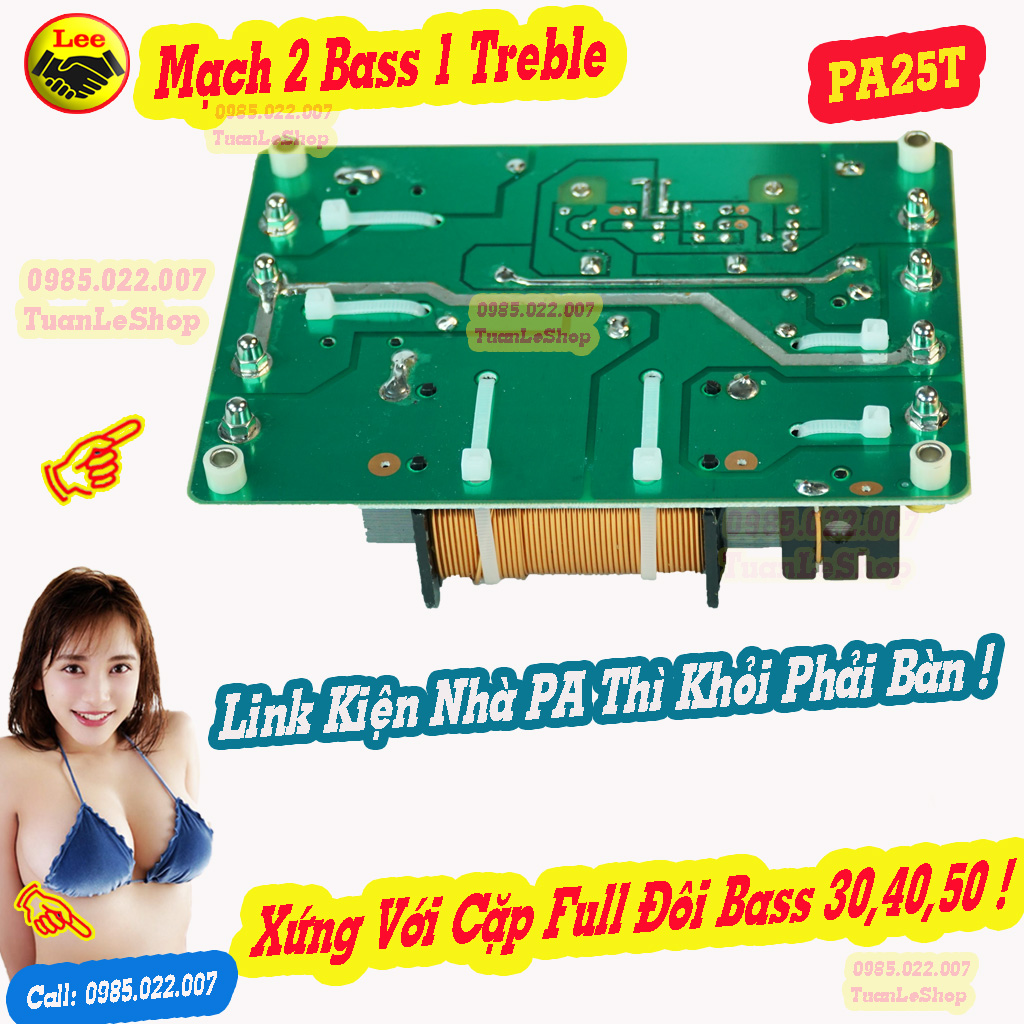 MẠCH FULL ĐÔI BASS 30,40,50 - MẠCH PHÂN TẦN 2 BASS 1 TREBLE PA25T  - GIÁ 2 MẠCH - MẠCH LOA BASS ĐÔI CÔNG SUẤT LỚN