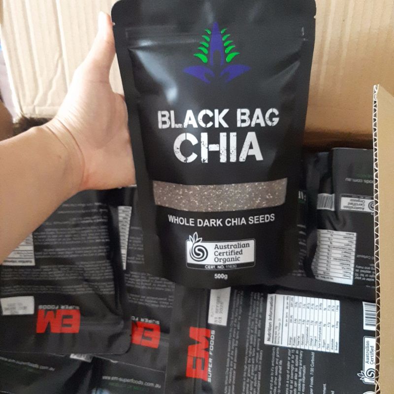 Hạt chia đen Úc [ Black Bag Chia ] túi 500gr Hàng Chuẩn