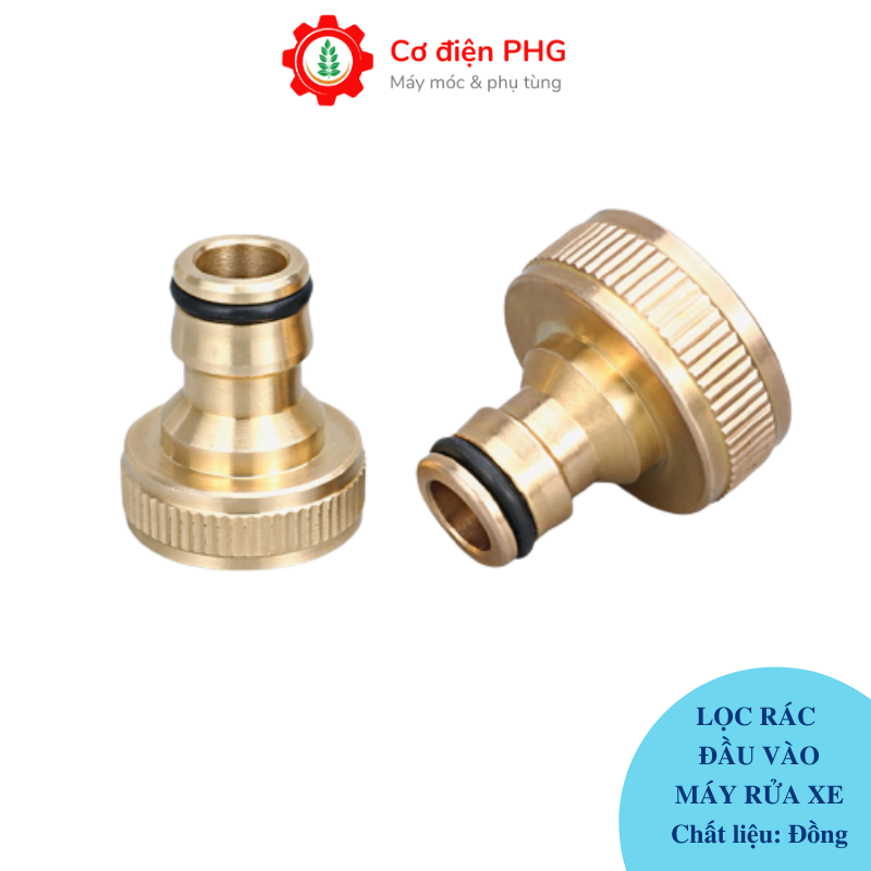 Khớp nối đồng đầu nước vào cho máy rửa xe có lọc rác | Đầu nối khớp nối nhanh | Cút nối nhanh máy rửa xe