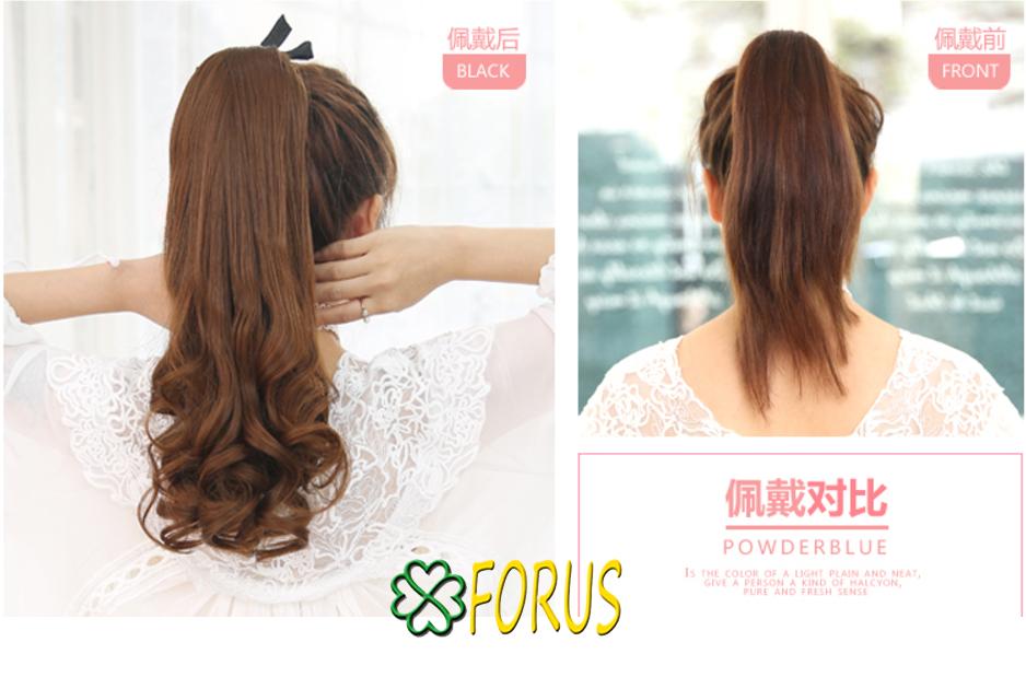 Tóc cột xoăn đuôi 48cm D15 😍FREESHIP😍 buộc tóc giả nữ Sỉ 40k đuôi tóc giả nữ thời trang, cột xoăn tóc giả