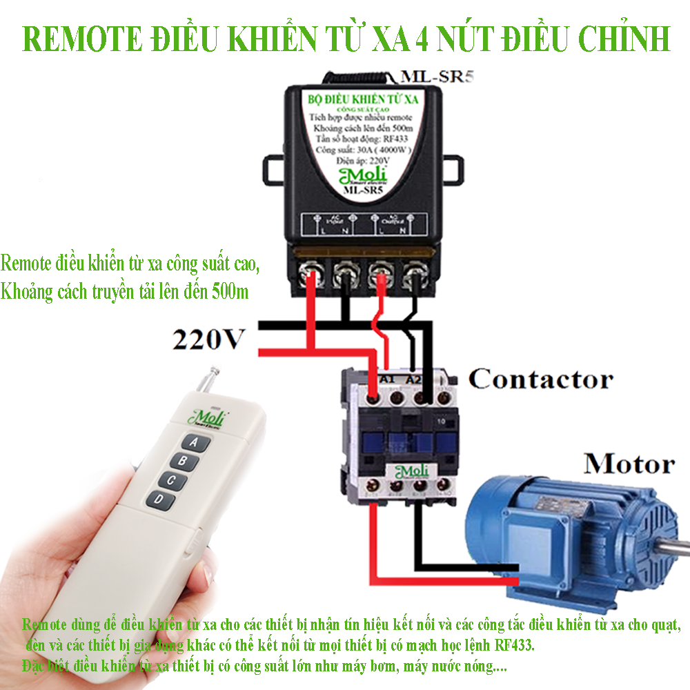 [HCM]REMOTE 4 LỆNH ĐIỀU KHIỂN TỪ XA 500M