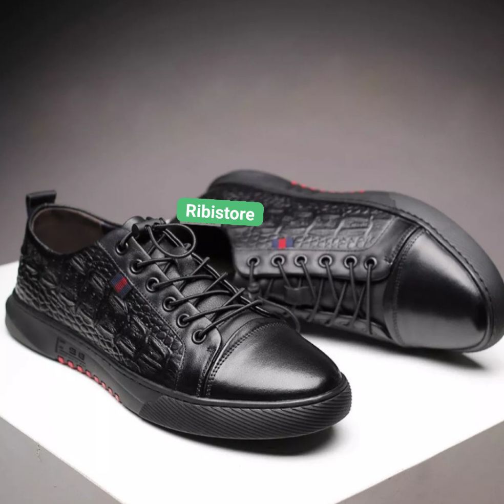 giầy thể thao nam kiểu mới giầy da bò dây rút đang chiếm lĩnh thị trường