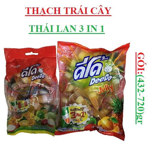 [Siêu Sale] [Rẻ vô địch] THẠCH TRÁI CÂY DEEDO THÁI LAN 3 LỚP TÚI 720GR