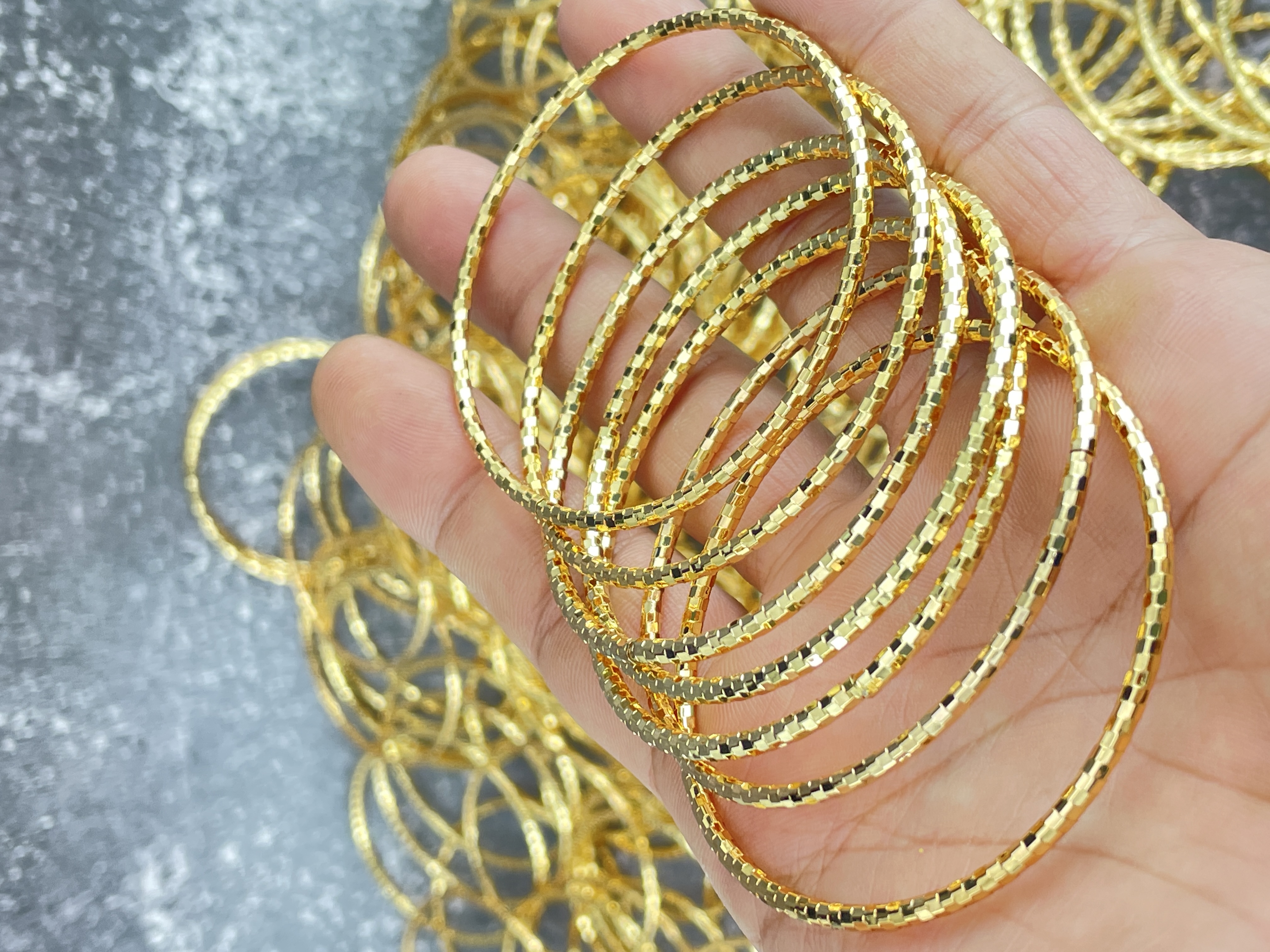 Bộ vòng ximen 7 chiếc có khoá gài kiểu vuông mạ vàng 18k cao cấp