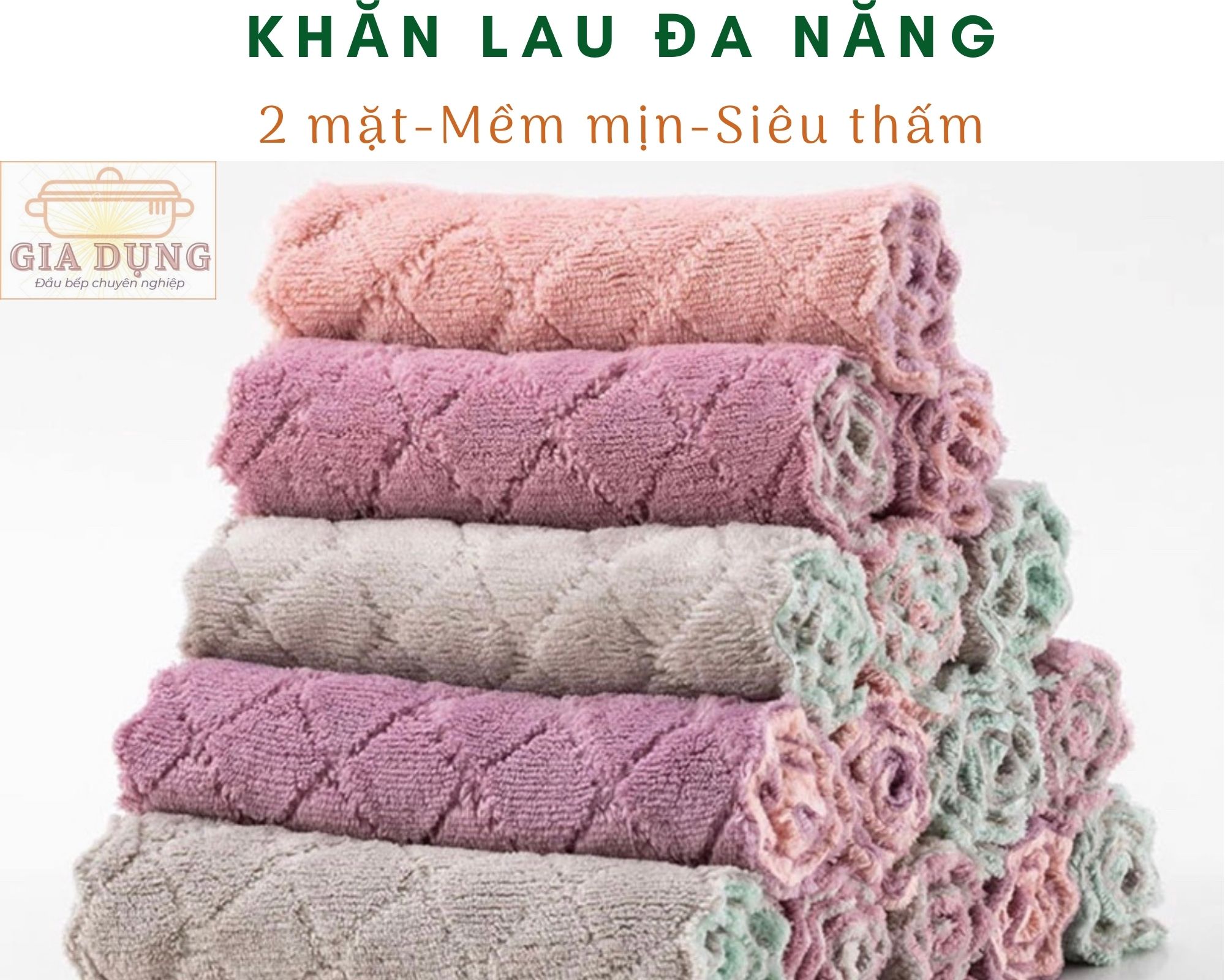 SET 30 chiếc Khăn lau bếp đa năng 2 mặt