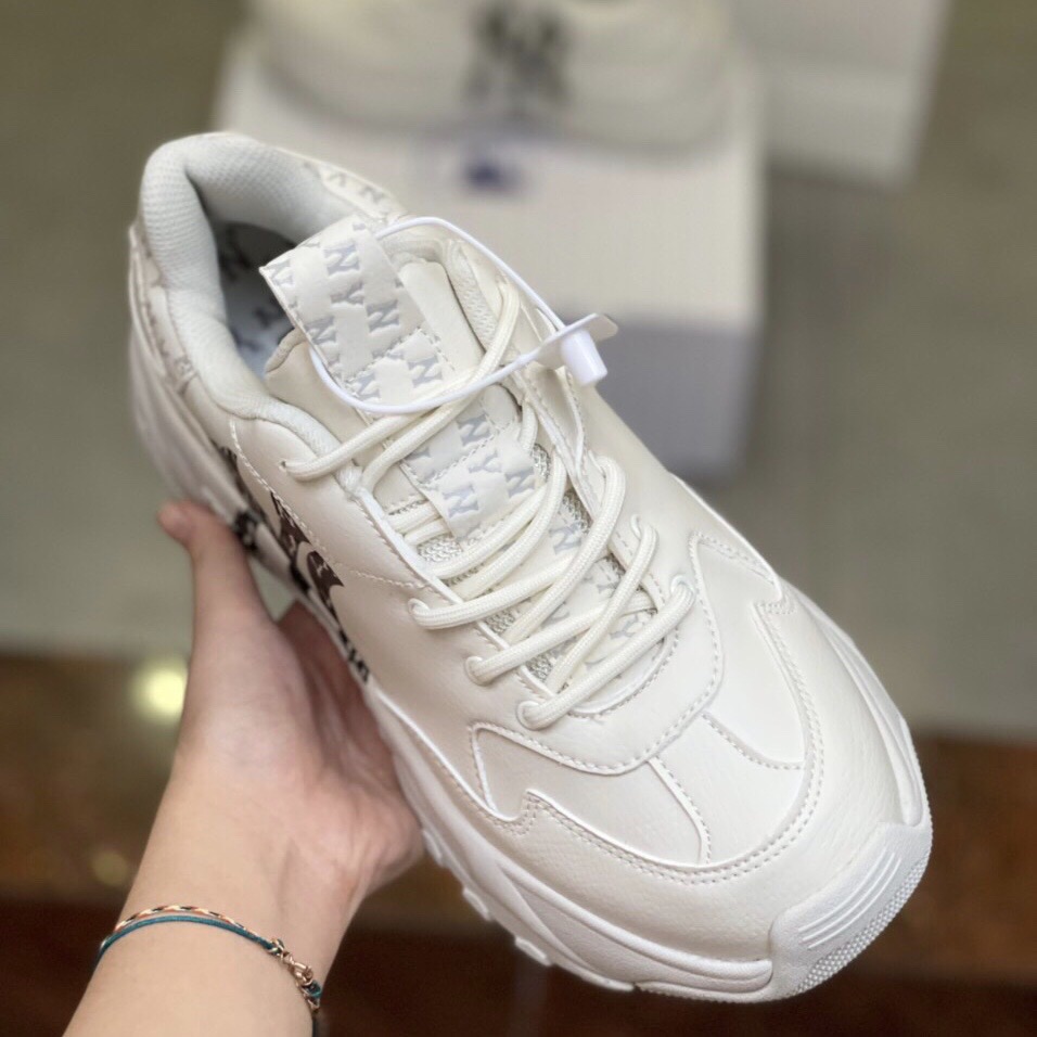 [TẶNG HỘP+BIL+TẤT] Giày thể thao MLB monogram NY Đen CHỮ bản in