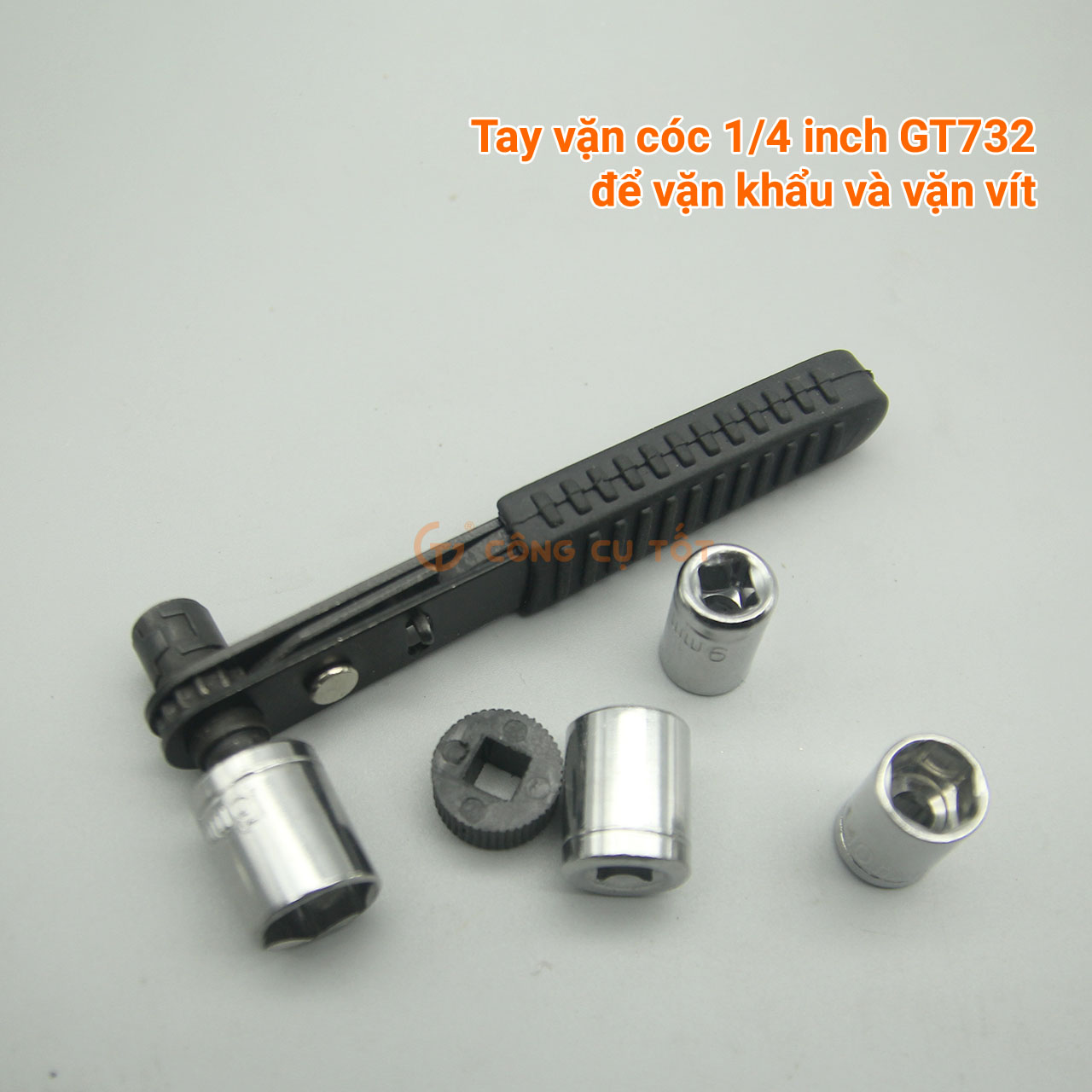 Tay vặn cóc 1/4inch để vặn khẩu và vặn vít GT732