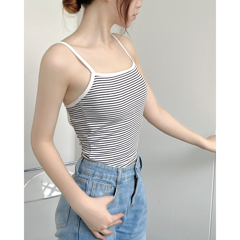 Áo thun hai dây kẻ ngang