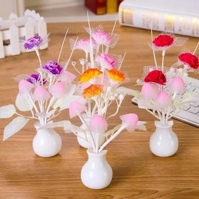 Đèn ngủ nấm cảm ứng hình bình hoa
