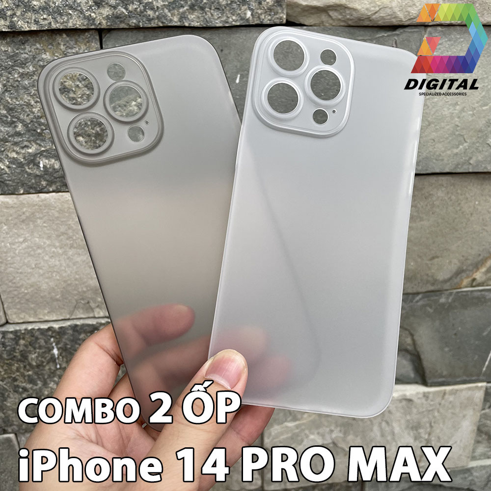 Combo 2 Ốp Lưng Trong Nhám Unibody iPhone 14 Pro Max Siêu Mỏng