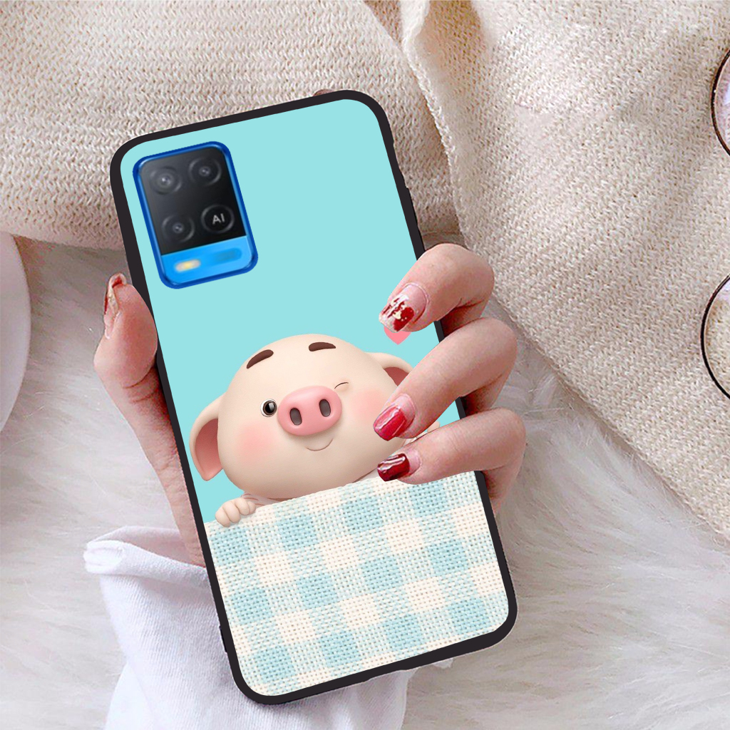 Ốp lưng Oppo A54 viền dẻo TPU BST Pig Cute