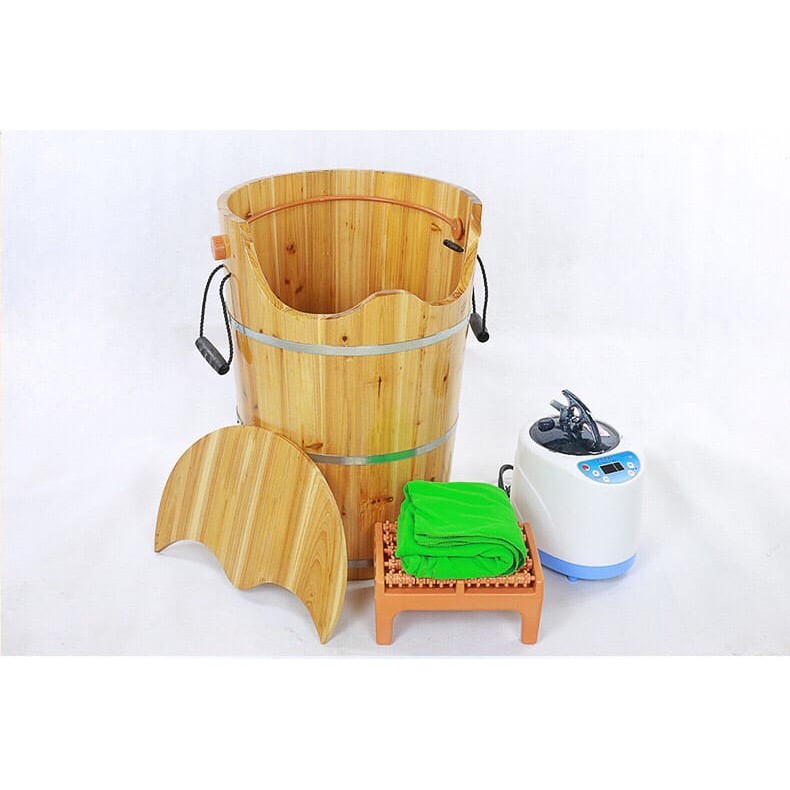 [HCM]Bồn gỗ ngâm-xông chân xông phụ khoa xông đầu gỗ thông loại 1 kèm máy-hỗ trợ thải độc cơ thể tăng cường sức đề kháng