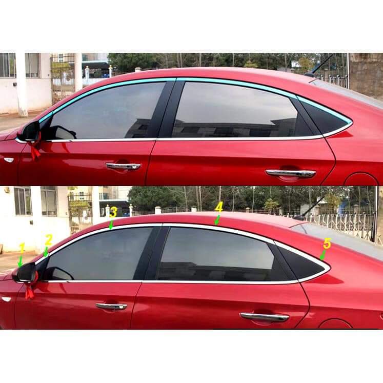 Ốp Viền Cong + Nẹp Chân Kính Inox Xe Hyundai Accent 2018 2019 2020- Chất Liệu Inox 304 Sáng Bóng, Phụ Kiện Trang Trí Ngoại Thất Tuyệt Vời Cho Xe