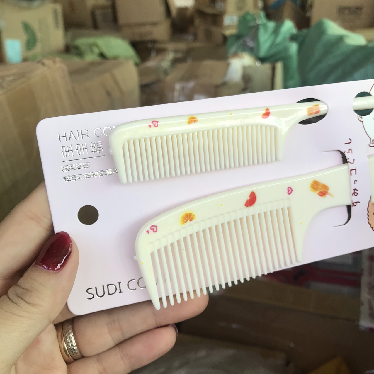 Combo 2 lược tạo kiểu tóc/ chải tóc họa tiết trái cây siêu dễ thương
