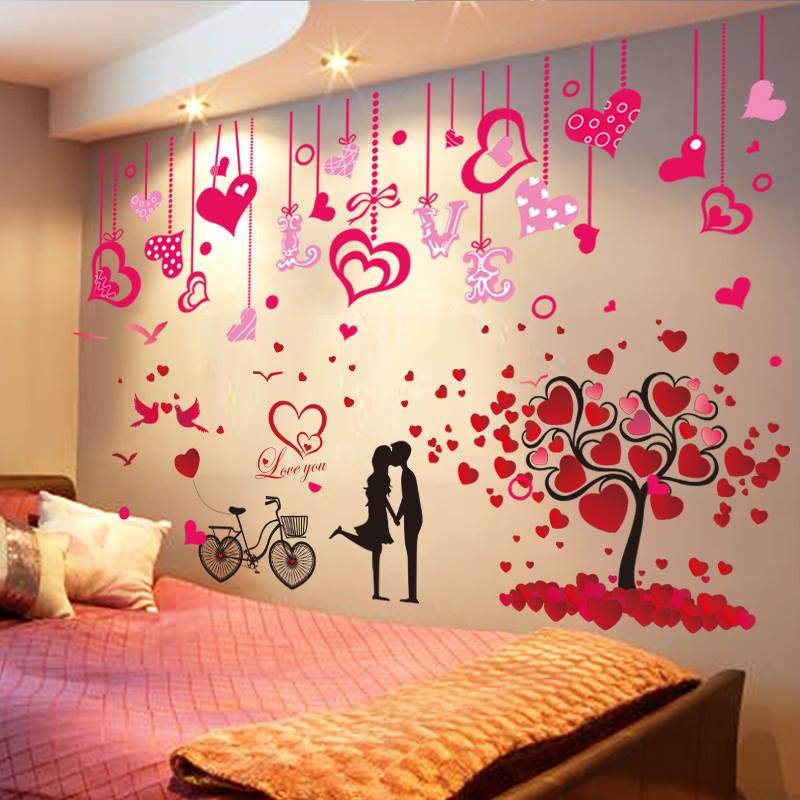 [HCM]DECAL DÁN TƯỜNG DÂY LEO VÀ CÂY TRÁI TIM CẶP ĐÔI