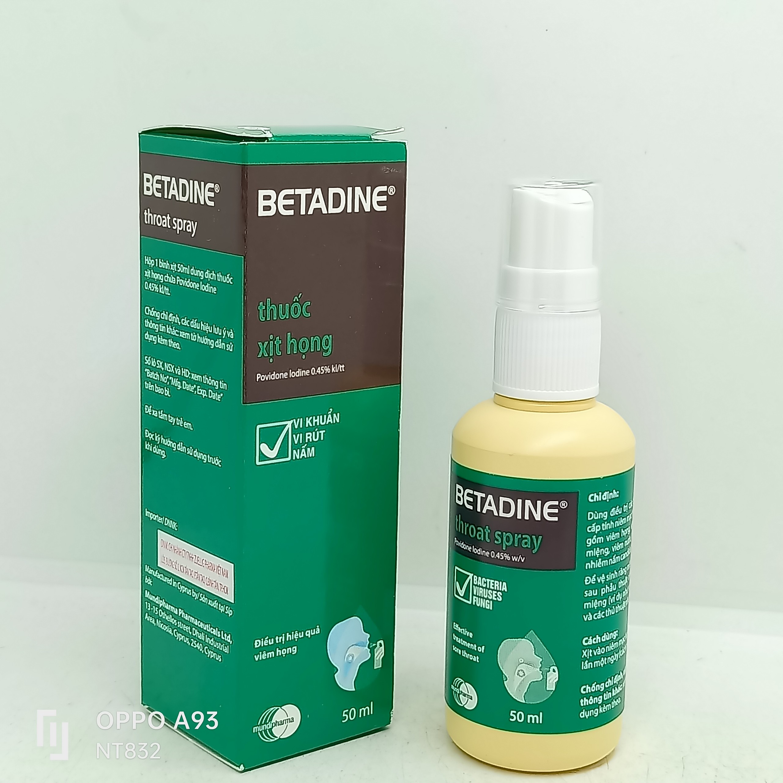 DUNG DỊCH XỊT HỌNG BETADINE CHAI 50ML