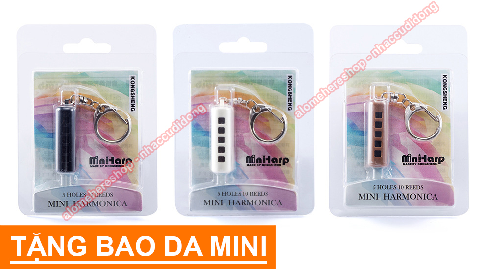 Kèn harmonica mini KongSheng 5 lỗ (Trắng)