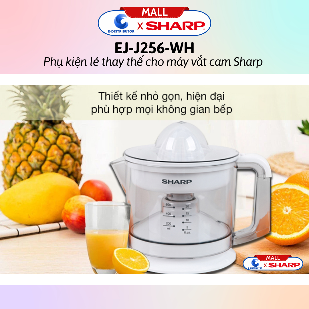Phụ kiện máy vắt cam Sharp EJ-J256-WH (đầu vắt, khay lọc, ca chứa..) - Hàng chính hãng