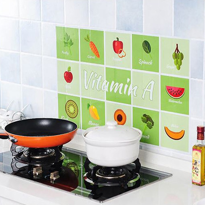 Miếng dán tường, giấy dán bếp cách nhiệt cao cấp (75x45)