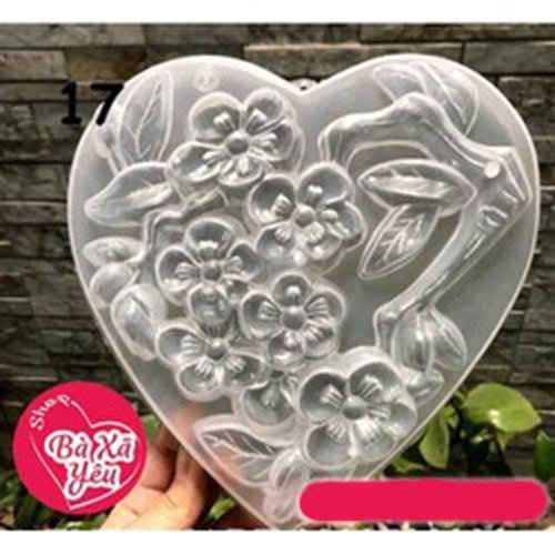Khuôn rau câu hoa mai trái tim 20cm