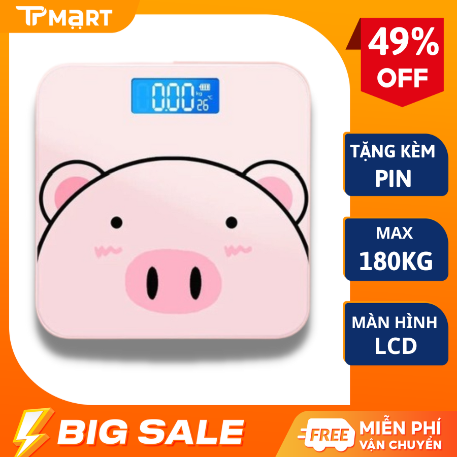 Cân điện tử sức khỏe gia đình tặng kèm pin, Cân điện tử cân người siêu chính xác, Cân sức khỏe gia đình loại tốt