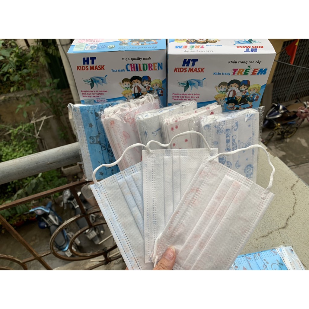 Hộp 50 Cái Khẩu TRang Y Tế Kháng Khuẩn Cho Bé Từ 3 -10 TUỔI, Khẩu TRang Y Tế Bảo Vệ bé Yêu_ Y TẾ BÉ