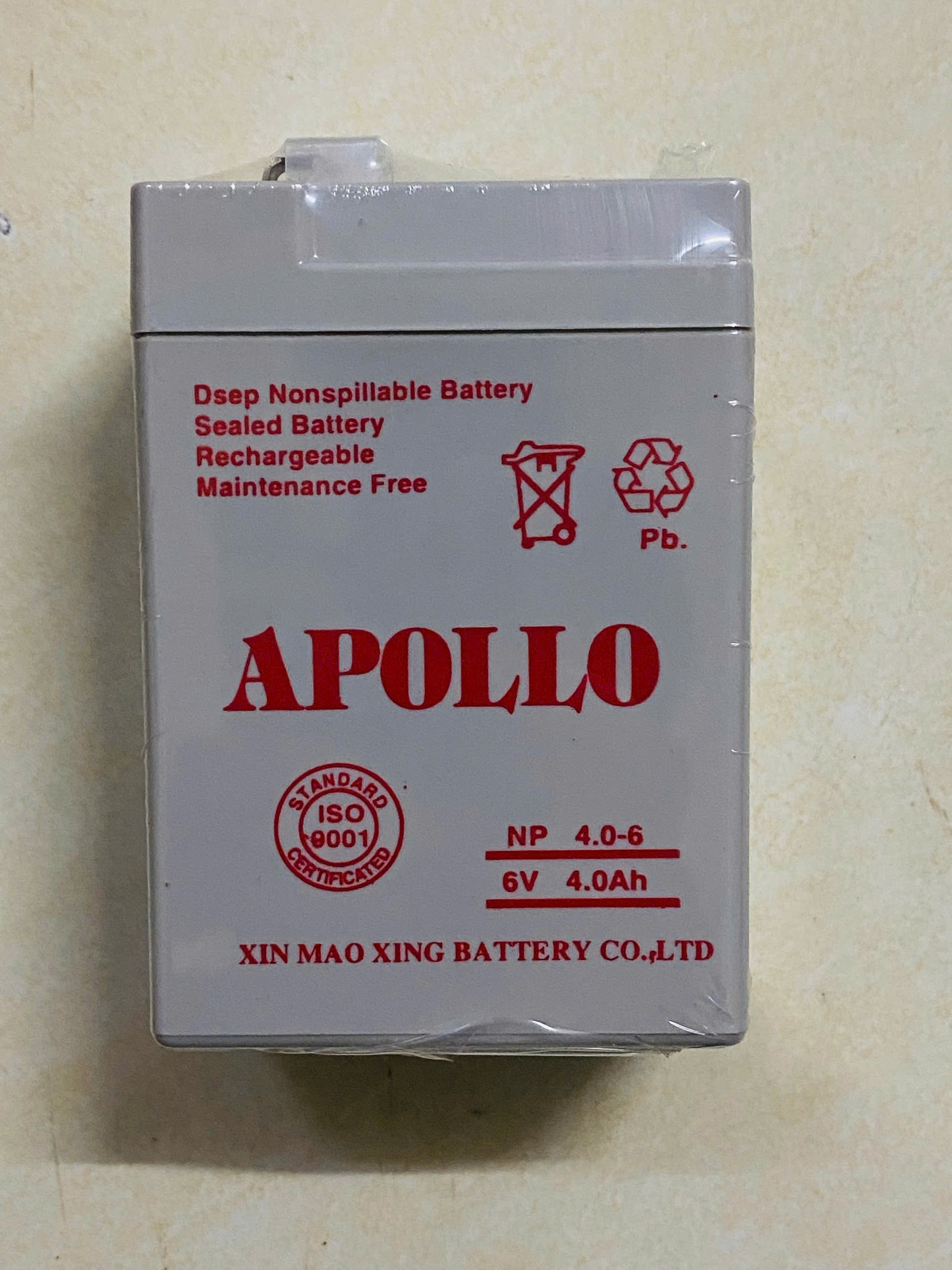 Bình ắc quy khô APOLLO 6V 4AH - NP 4-6