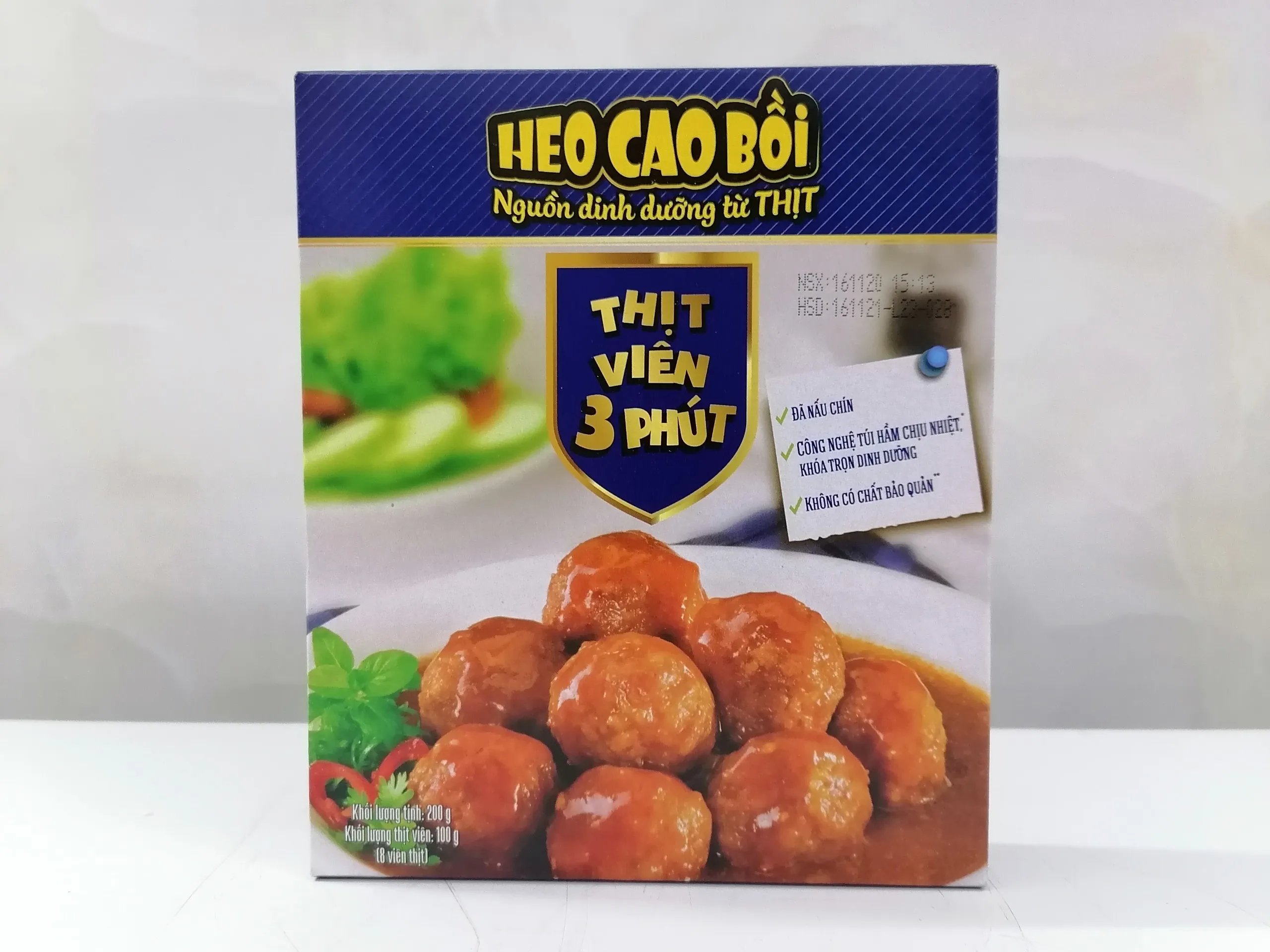 [Hộp 200g] THỊT HEO VIÊN 3 PHÚT Heo Cao Bồi [VN] MASAN Instant Pork Meatballs